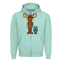 Seafoam rocky and bullwinkle Zipper Hoodie - artisFamous