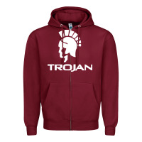 Burgundy trojan condoms champion Zipper Hoodie - artisFamous