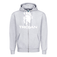 Heather Grey trojan condoms champion Zipper Hoodie - artisFamous