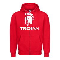 Red trojan condoms champion Zipper Hoodie - artisFamous