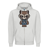 Dove Grey rocket racoon chibi Zipper Hoodie - artisFamous