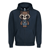 Navy rocket racoon chibi Zipper Hoodie - artisFamous