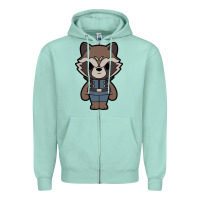 Seafoam rocket racoon chibi Zipper Hoodie - artisFamous