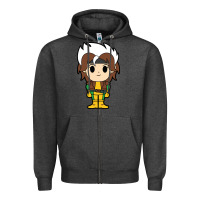 Charcoal Heather rogue x men chibi Zipper Hoodie - artisFamous