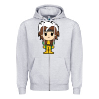 Heather Grey rogue x men chibi Zipper Hoodie - artisFamous