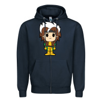 Navy rogue x men chibi Zipper Hoodie - artisFamous