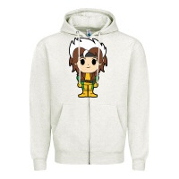 Oatmeal Heather rogue x men chibi Zipper Hoodie - artisFamous