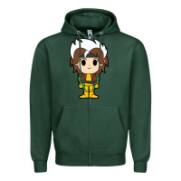 Sports Green rogue x men chibi Zipper Hoodie - artisFamous