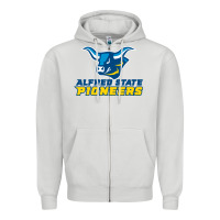 Dove Grey alfred state Zipper Hoodie - artisFamous