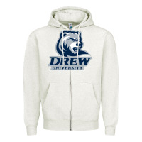 Oatmeal Heather drew university Zipper Hoodie - artisFamous