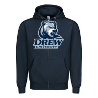 Navy drew university Zipper Hoodie - artisFamous