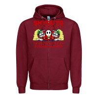 Burgundy shy guys burger and fries Zipper Hoodie - artisFamous