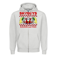Dove Grey shy guys burger and fries Zipper Hoodie - artisFamous