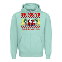 Seafoam shy guys burger and fries Zipper Hoodie - artisFamous