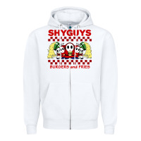 White shy guys burger and fries Zipper Hoodie - artisFamous