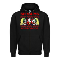Black shy guys burger and fries Zipper Hoodie - artisFamous