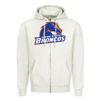 Oatmeal Heather Boise Design Zipper Hoodie - artisFamous