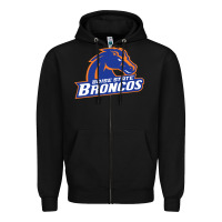 Black Boise Design Zipper Hoodie - artisFamous