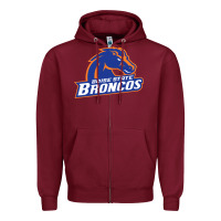 Burgundy Boise Design Zipper Hoodie - artisFamous