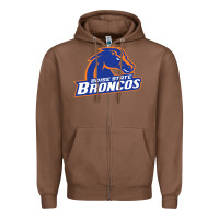 Chestnut Boise Design Zipper Hoodie - artisFamous