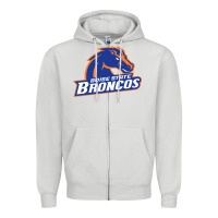 Dove Grey Boise Design Zipper Hoodie - artisFamous