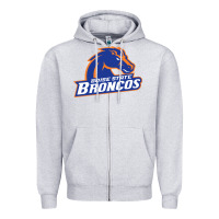 Heather Grey Boise Design Zipper Hoodie - artisFamous