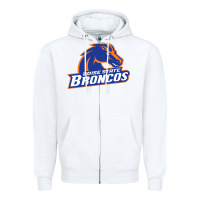 White Boise Design Zipper Hoodie - artisFamous