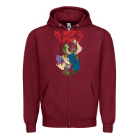 Burgundy municipal waste new Zipper Hoodie - artisFamous