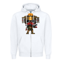 White Funko Pop Zipper Hoodie - artisFamous
