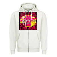 Oatmeal Heather Best Pigeons Playing Ping Pong Music Zipper Hoodie - artisFamous
