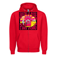 Red Best Pigeons Playing Ping Pong Music Zipper Hoodie - artisFamous
