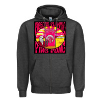 Charcoal Heather Best Pigeons Playing Ping Pong Music Zipper Hoodie - artisFamous