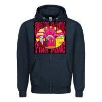 Navy Best Pigeons Playing Ping Pong Music Zipper Hoodie - artisFamous