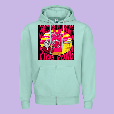 Best Pigeons Playing Ping Pong Music Zipper Hoodie Designed By Artisfamous