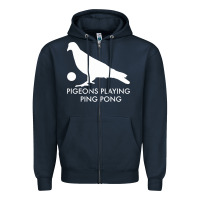 Navy Best Pigeons Playing Ping Pong Music Zipper Hoodie - artisFamous
