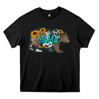 Black mama bear sunflowers leopard cowhide mother's day Heavy Core Tee - Jasminsmagicworld