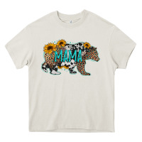 Cream mama bear sunflowers leopard cowhide mother's day Heavy Core Tee - Jasminsmagicworld