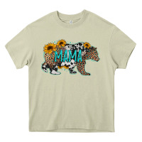 Mossy mama bear sunflowers leopard cowhide mother's day Heavy Core Tee - Jasminsmagicworld
