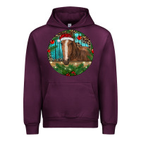 Mauve Wine Brown Horse Christmas Urban Hoodie - RanaPortraitStore