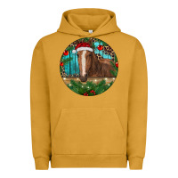 Pigment Peanut Butter Brown Horse Christmas Urban Hoodie - RanaPortraitStore