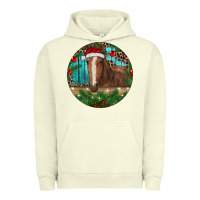 Pigment Pistachio Brown Horse Christmas Urban Hoodie - RanaPortraitStore