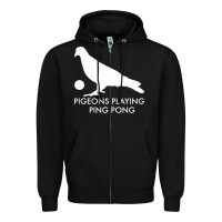 Black Best Pigeons Playing Ping Pong Music Zipper Hoodie - artisFamous