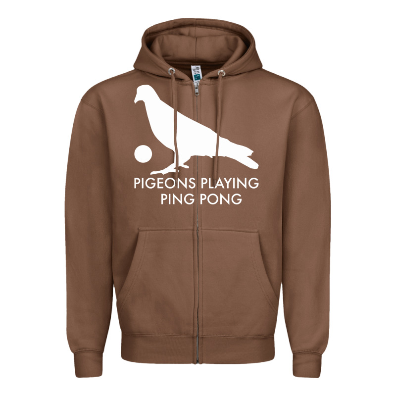 Best Pigeons Playing Ping Pong Music Zipper Hoodie by artisFamous | Teevron