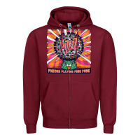 Burgundy Best Pigeons Playing Ping Pong Music Zipper Hoodie - artisFamous