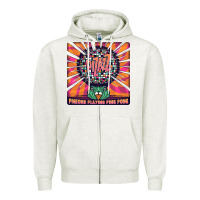 Oatmeal Heather Best Pigeons Playing Ping Pong Music Zipper Hoodie - artisFamous