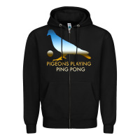 Best Pigeons Playing Ping Pong Music Zipper Hoodie | Teevron