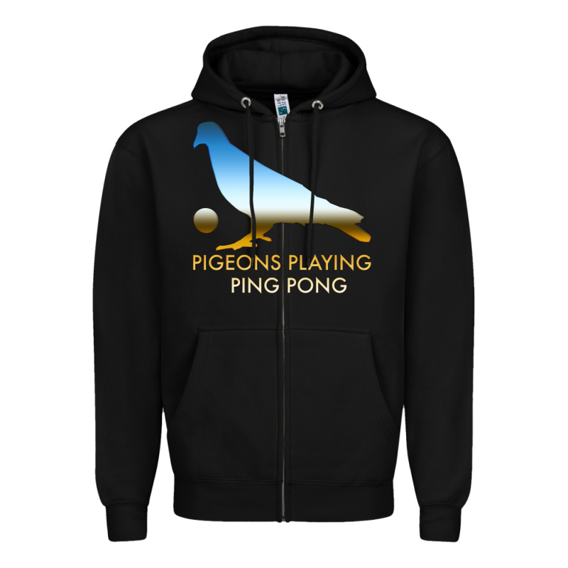 Best Pigeons Playing Ping Pong Music Zipper Hoodie by artisFamous | Teevron