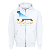 White Best Pigeons Playing Ping Pong Music Zipper Hoodie - artisFamous