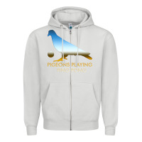 Dove Grey Best Pigeons Playing Ping Pong Music Zipper Hoodie - artisFamous