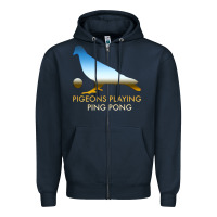 Navy Best Pigeons Playing Ping Pong Music Zipper Hoodie - artisFamous